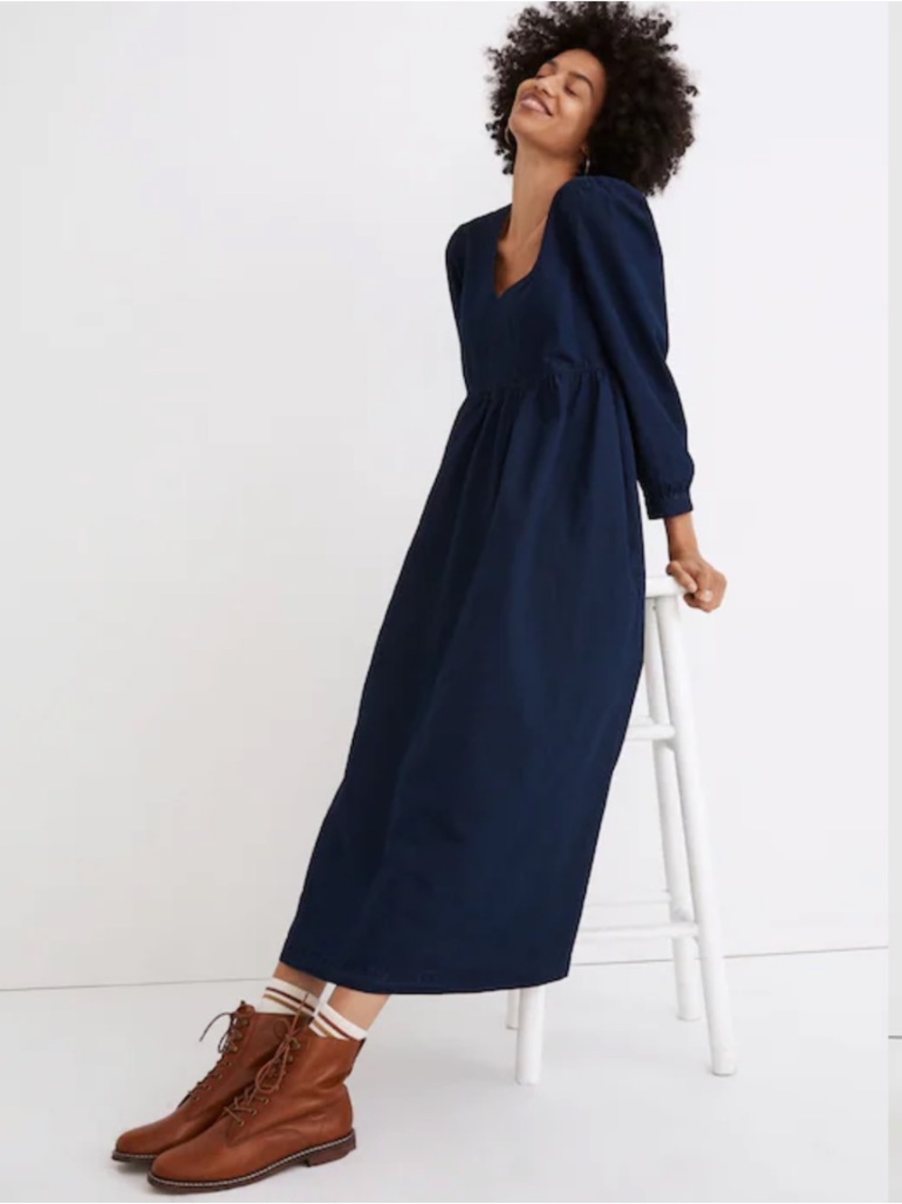 Madewell Denim Babydoll Maxi Dress